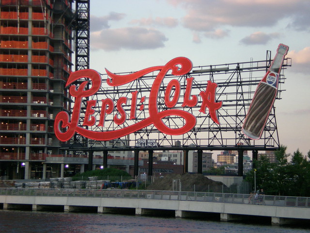 The pepsi cola sign in nyc in daylight