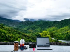 Run Your Own Cloud on Computer and Smartphone Without Big Tech Laptop with forest in background